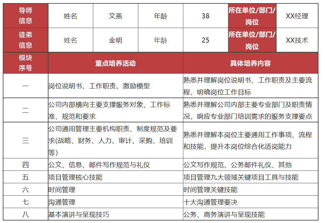  职业化能力师带徒计划