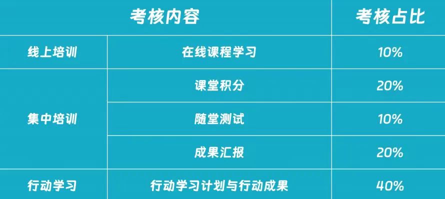 展翼班培训考核内容与占比